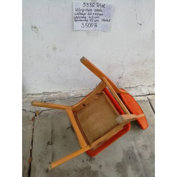 Retro, fa vázas, plüss kárpitos szé