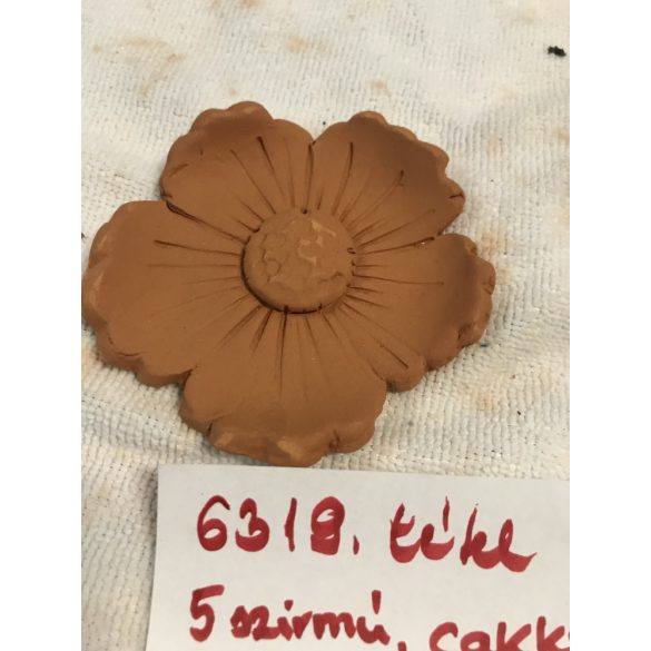 5 szirmú cakkos kerámia virág