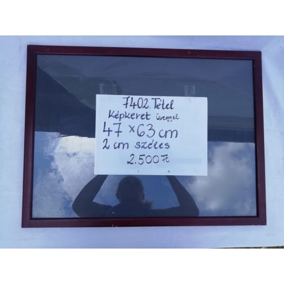 fa keret, üveggel, hátlappal